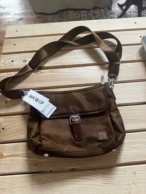 IHKWIP Brown Messenger Crossbody Bag for Men